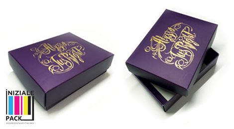 коробки крышка дно с тиснением логотипа золотом